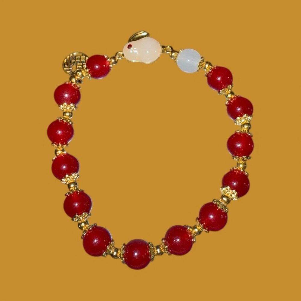 Chinese Zodiac Rabbit Beaded Bracelet - Luck Beauty Intelligence Elegance